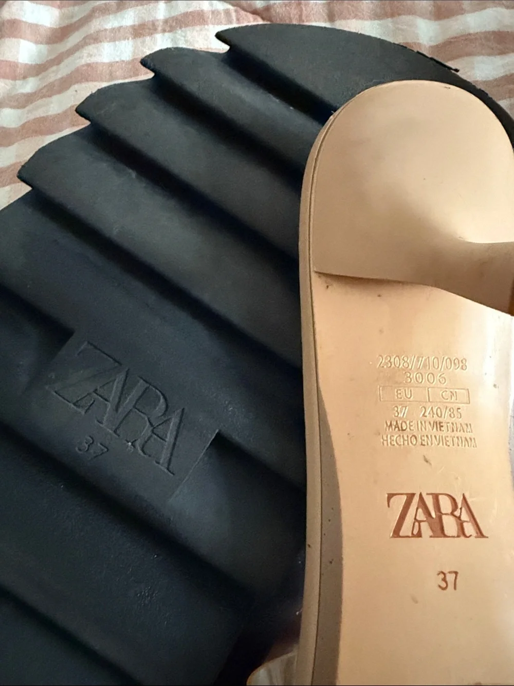 Zara Beige Clear Strap Slide Sandals & Black Velcro Sport Sandals - Picture 4 of 4